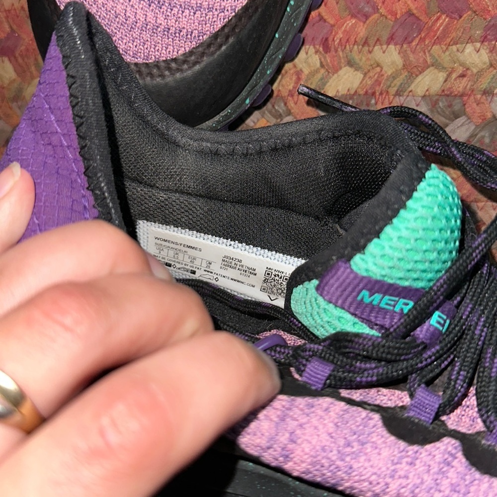 MERRELL PURPLE KNIT LACE UP ATHLETIC SHOES hiking walking running - Picture 7 of 7